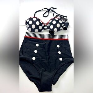 𝅺HIGH waisted Polka dot Bikini women’s size M